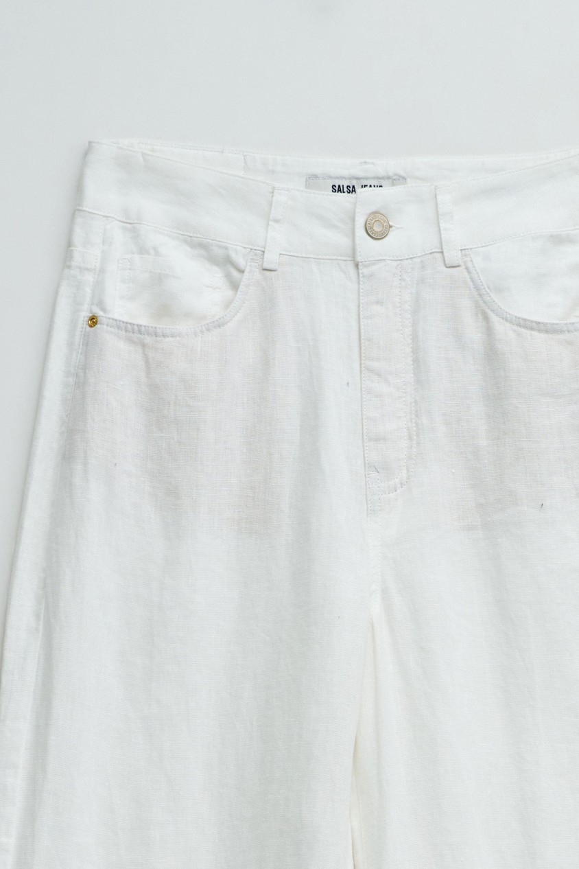 PANTALONS EN LIN AVEC JAMBE WIDE