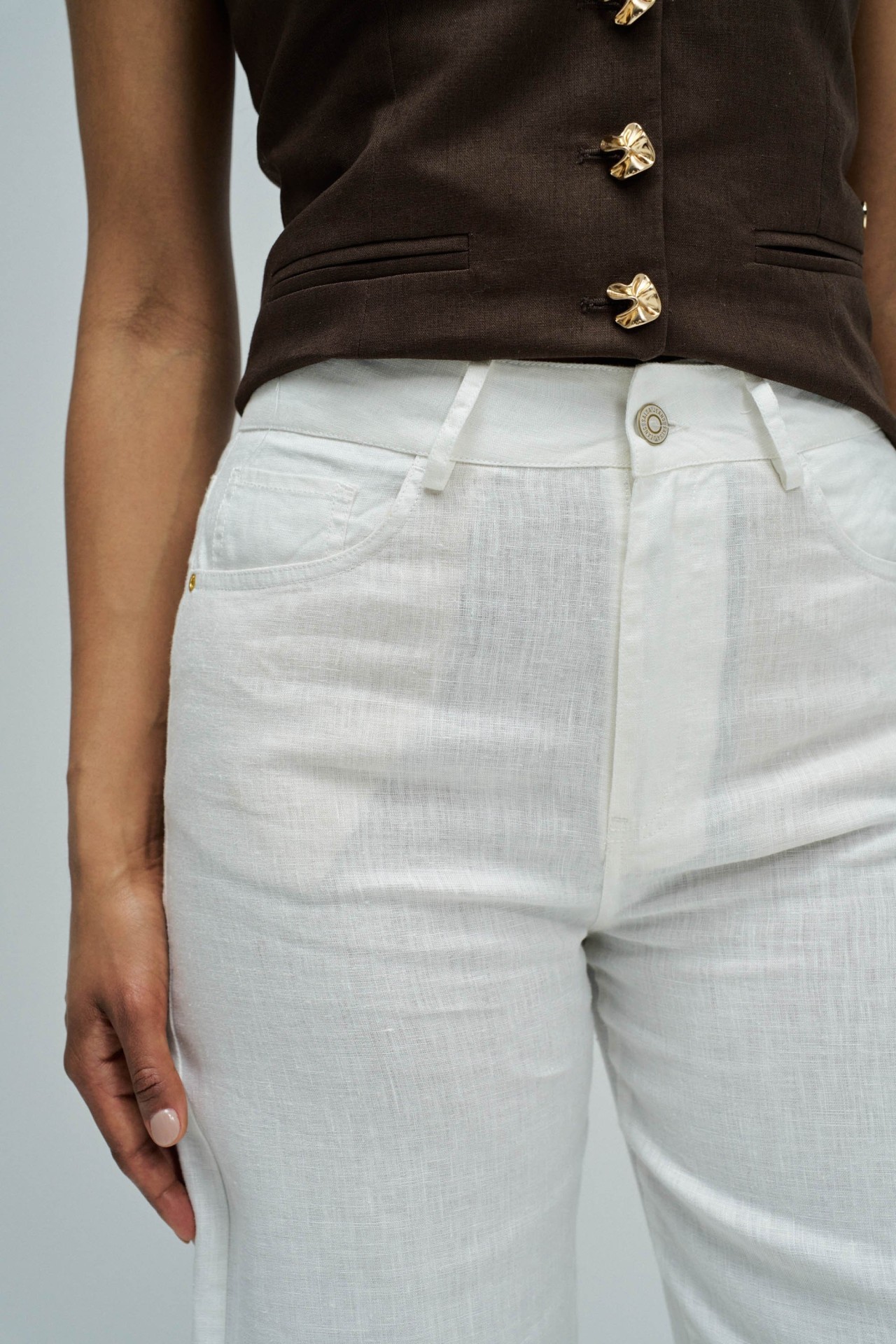 PANTALONS EN LIN AVEC JAMBE WIDE