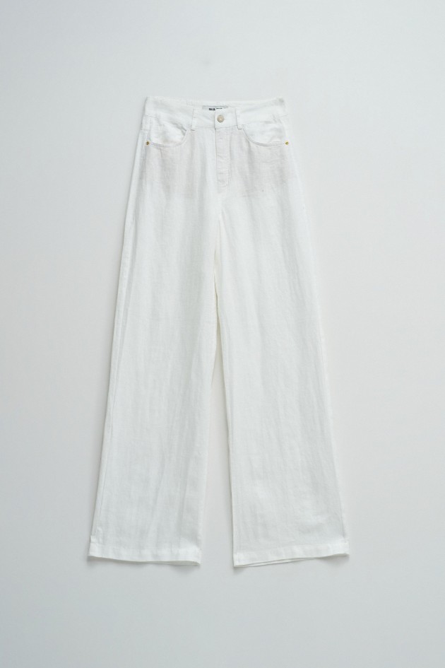 LINEN TROUSERS WITH WIDE LEG