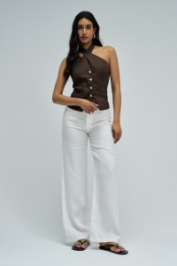 PANTALONS EN LIN AVEC JAMBE WIDE