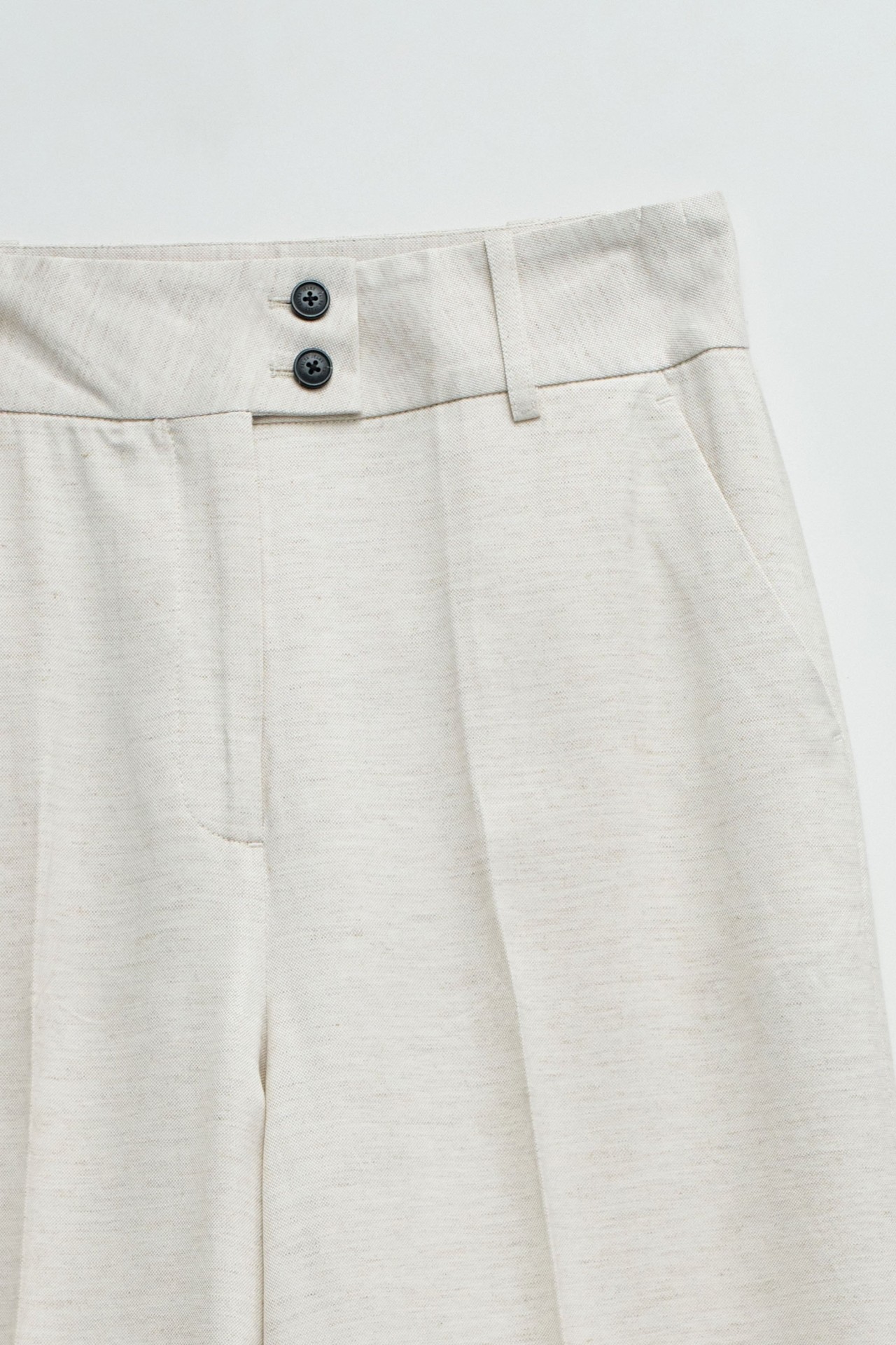 WIDE CHINO TROUSERS WITH LINEN