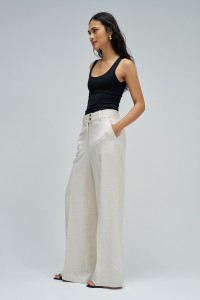 PANTALONS CHINO WIDE EN LIN