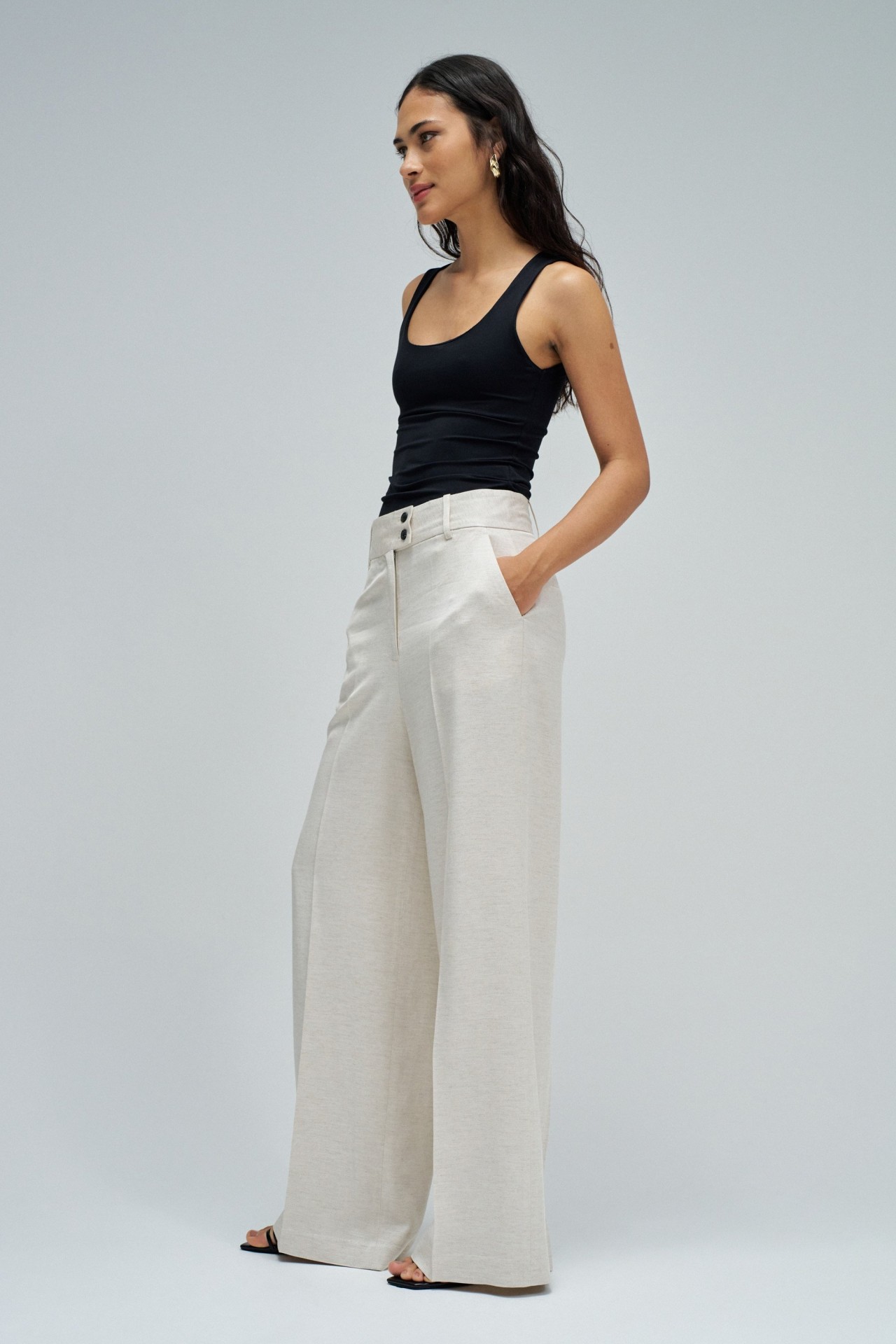 PANTALONS CHINO WIDE EN LIN