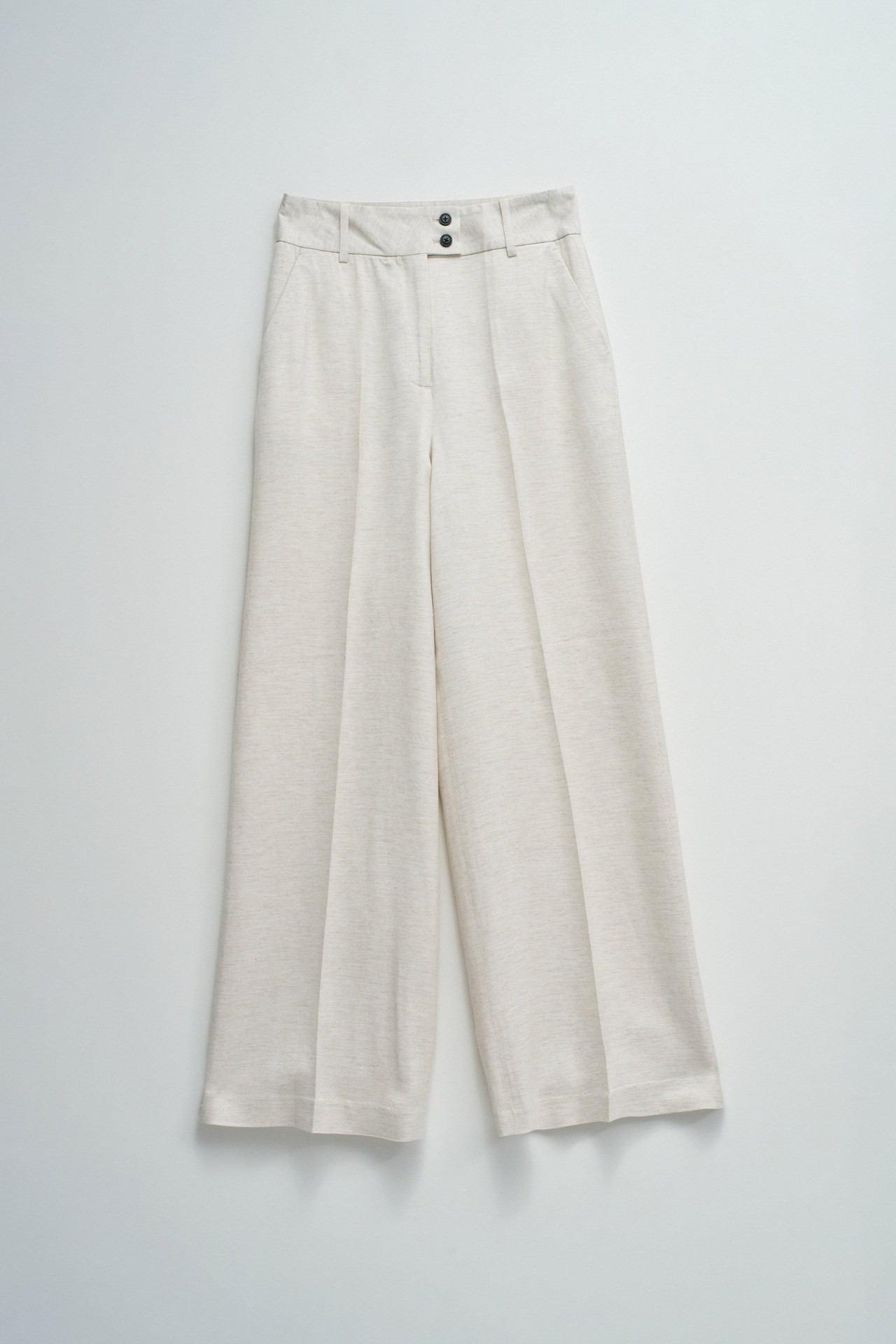 WIDE CHINO TROUSERS WITH LINEN