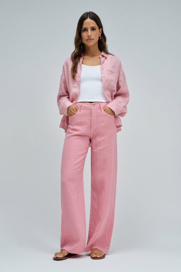 LINEN TROUSERS WITH WIDE LEG