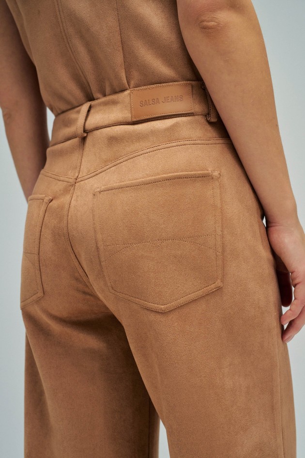 JEAN WIDE LEG EFFET SUEDE
