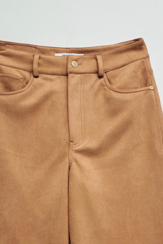 JEAN WIDE LEG EFFET SUEDE