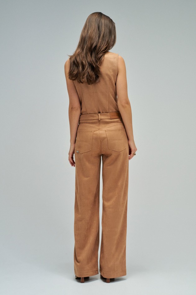 JEAN WIDE LEG EFFET SUEDE