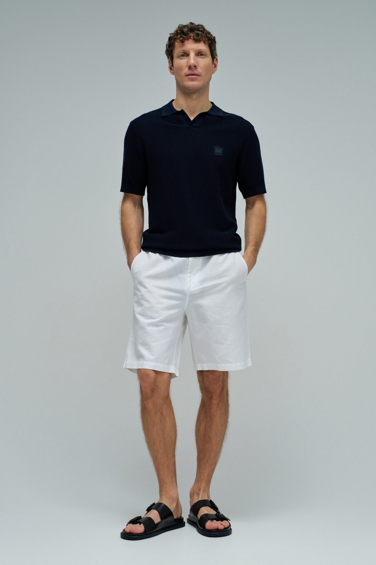 KNITTED MESH POLO