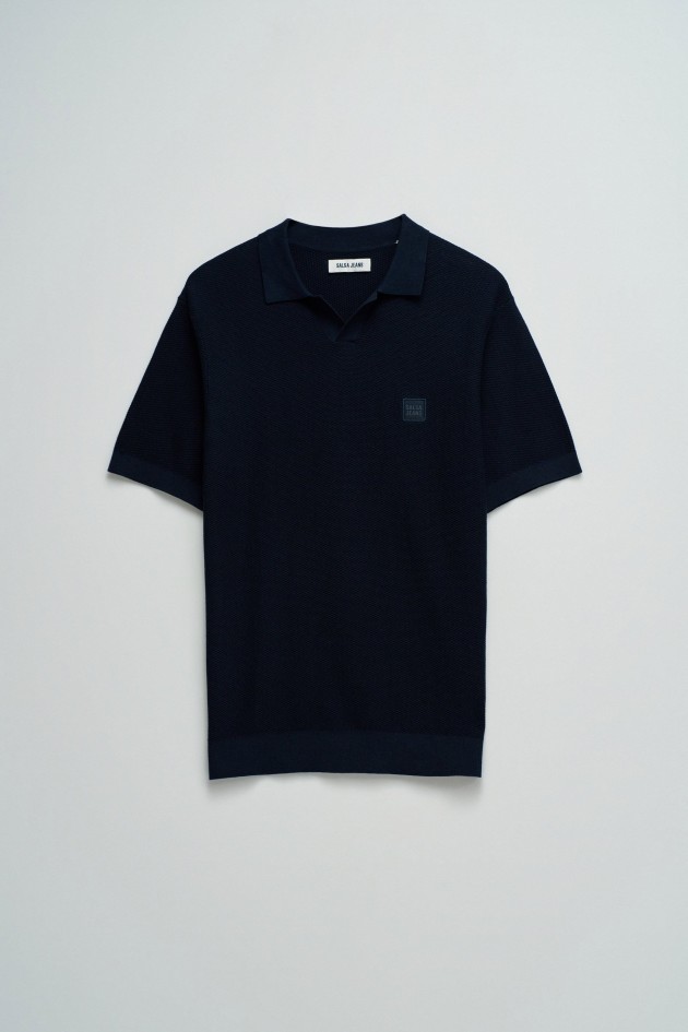 KNITTED MESH POLO