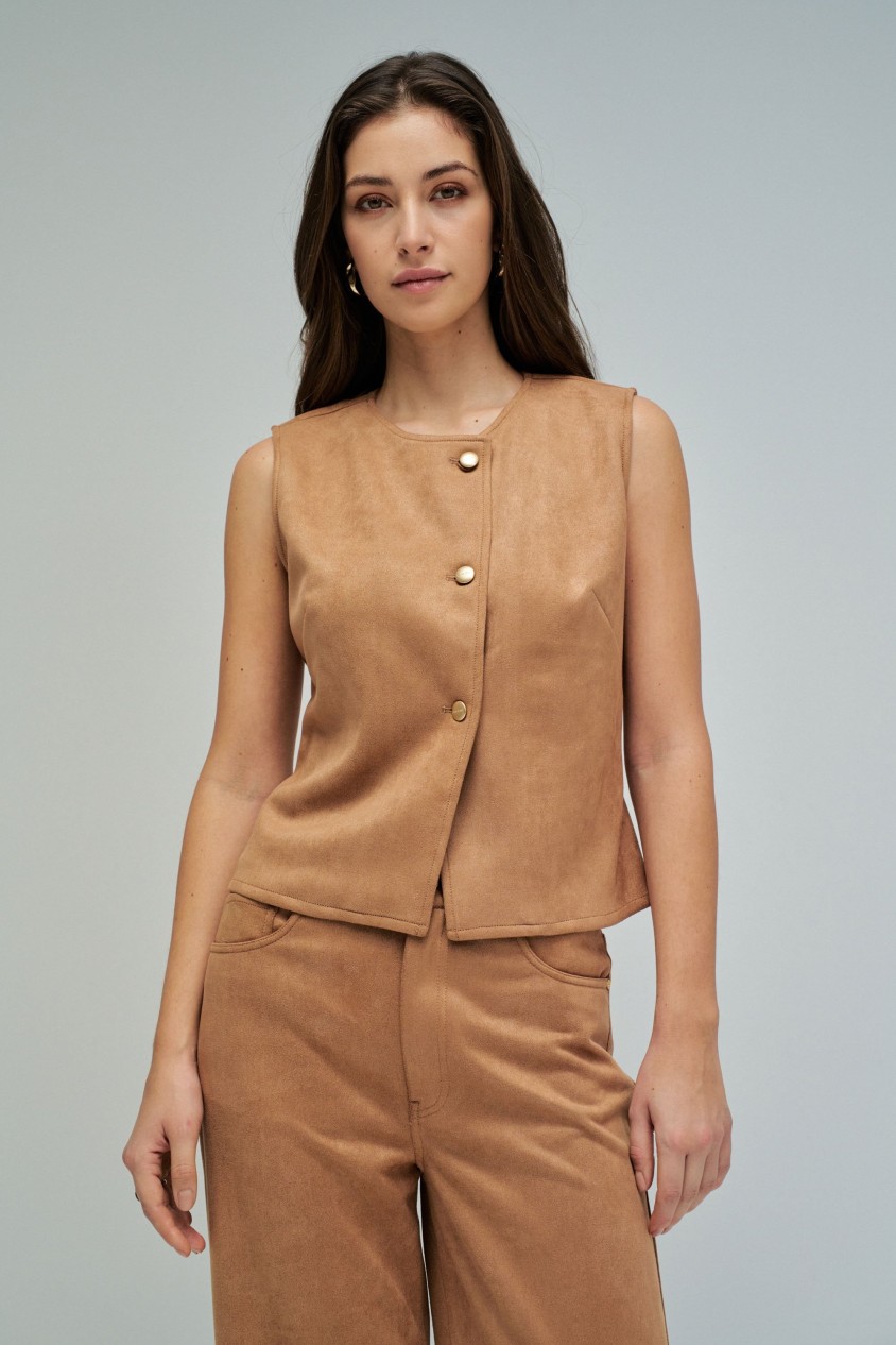 SUEDE EFFECT VEST