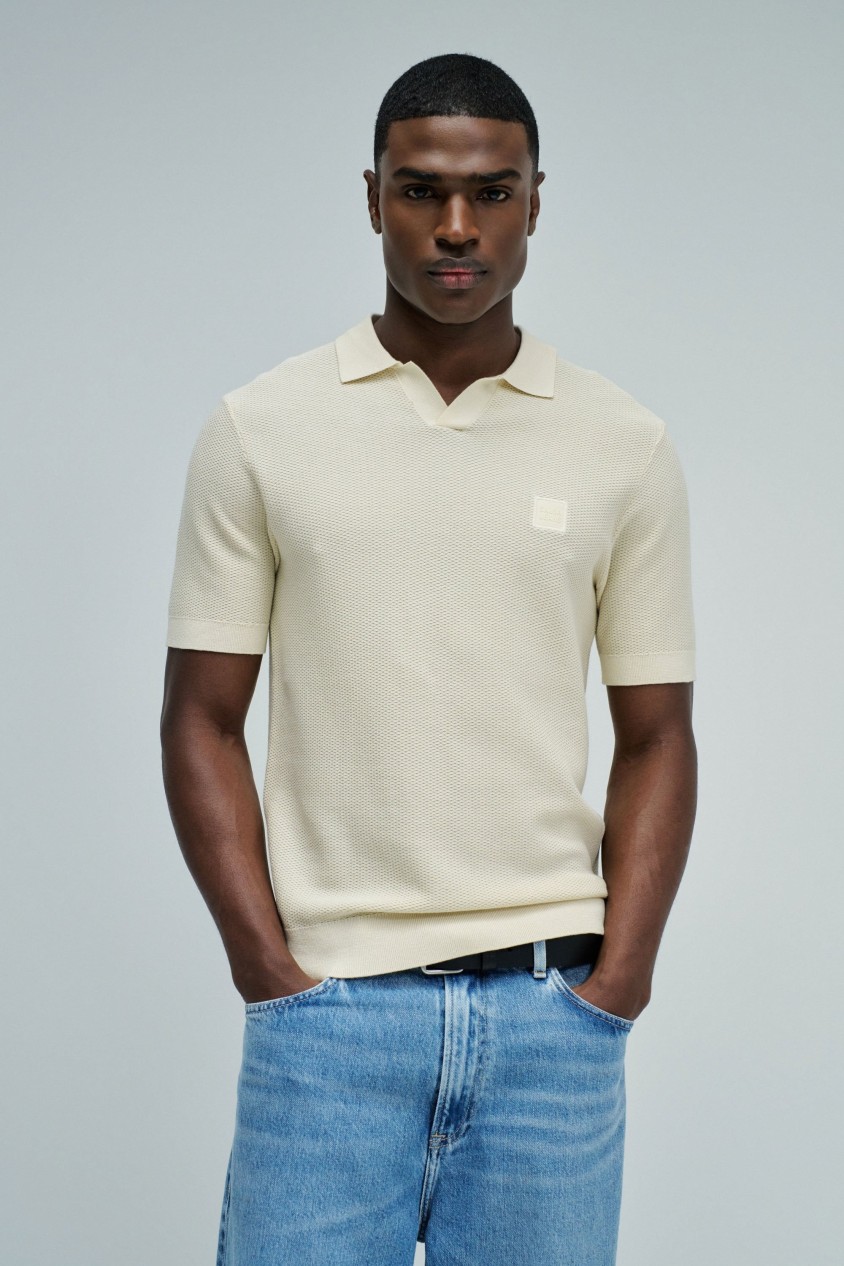 KNITTED MESH POLO