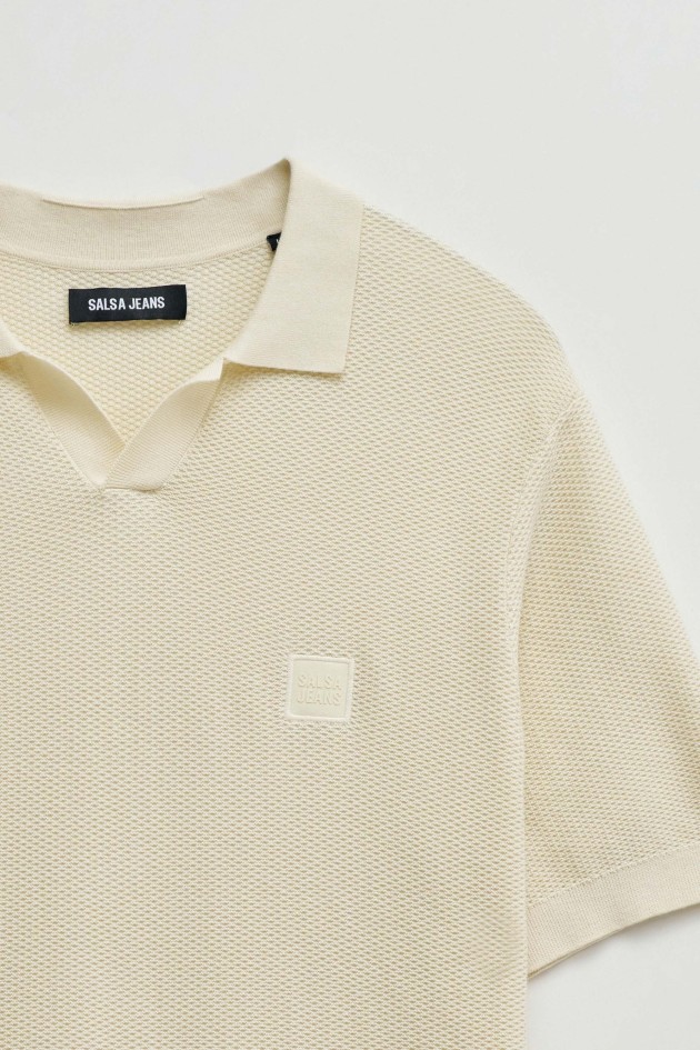 KNITTED MESH POLO