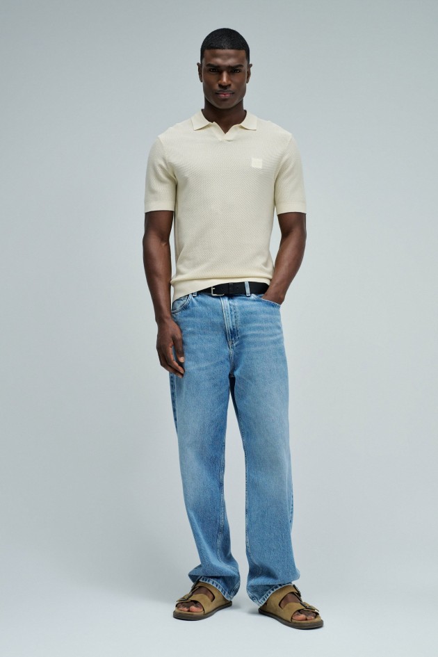 KNITTED MESH POLO