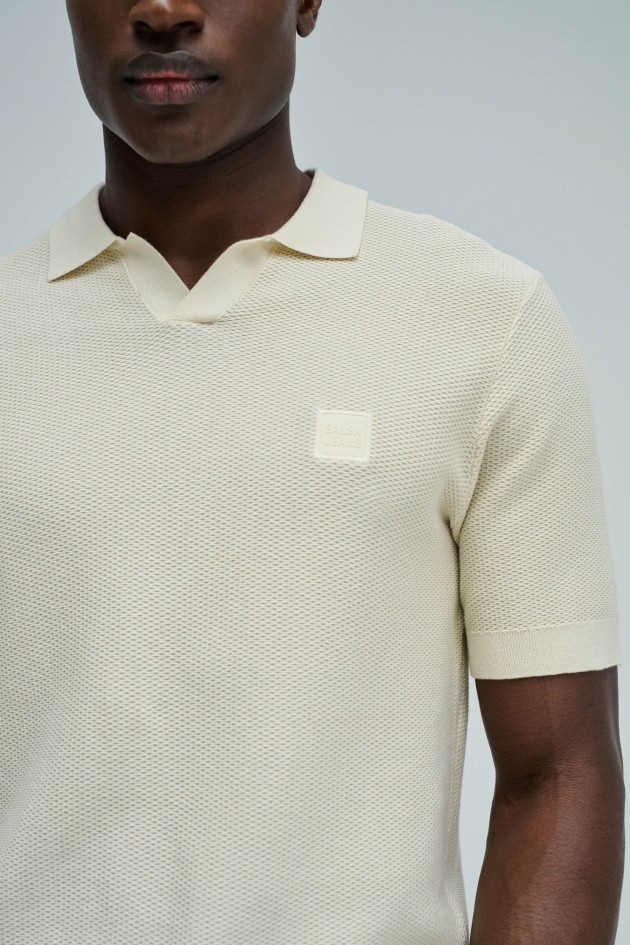 KNITTED MESH POLO