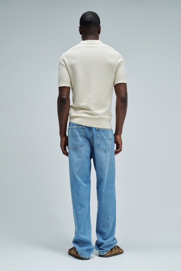 KNITTED MESH POLO