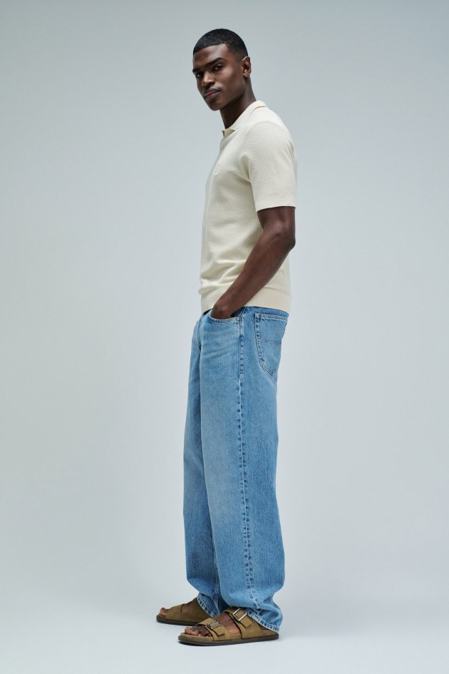 KNITTED MESH POLO