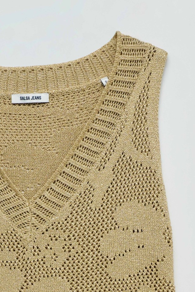 TOP IN GOLDEN MESH