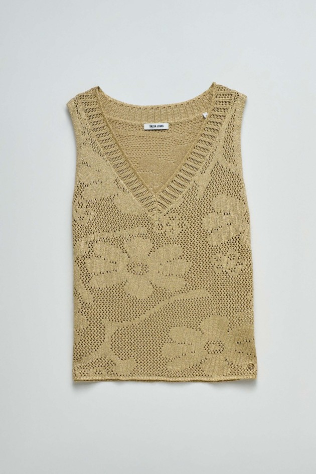 TOP IN GOLDEN MESH