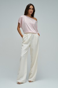 T-SHIRT ASYMMETRISCHE MET GLANS