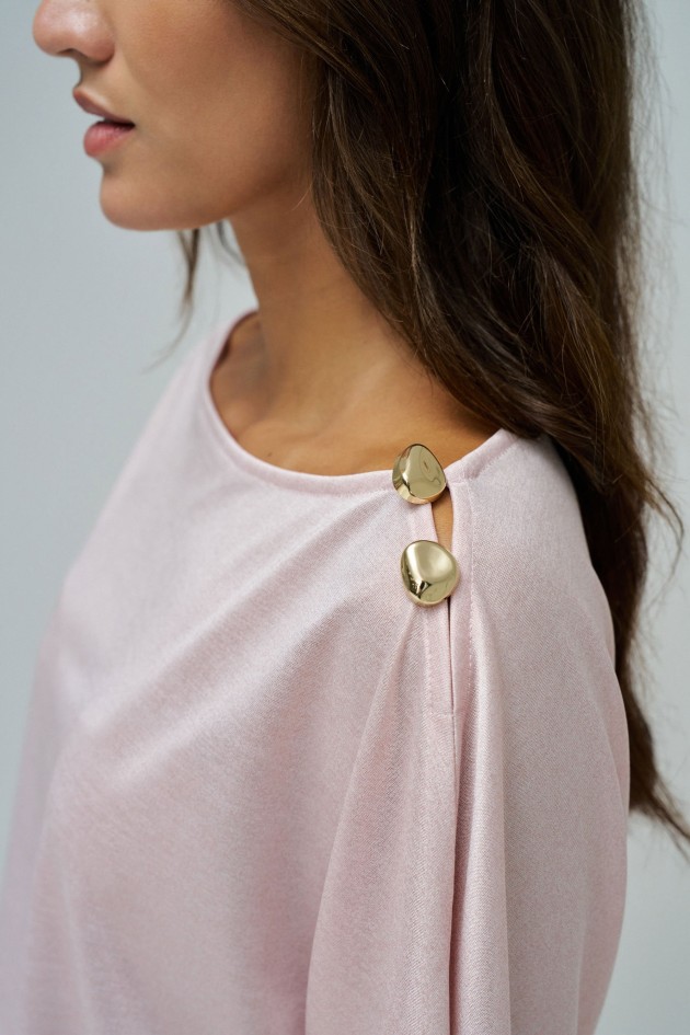 T-SHIRT ASYMMETRISCHE MET GLANS