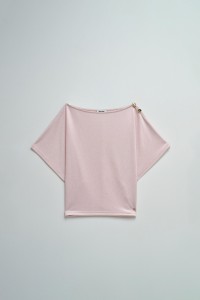 T-SHIRT ASYMMETRISCHE MET GLANS