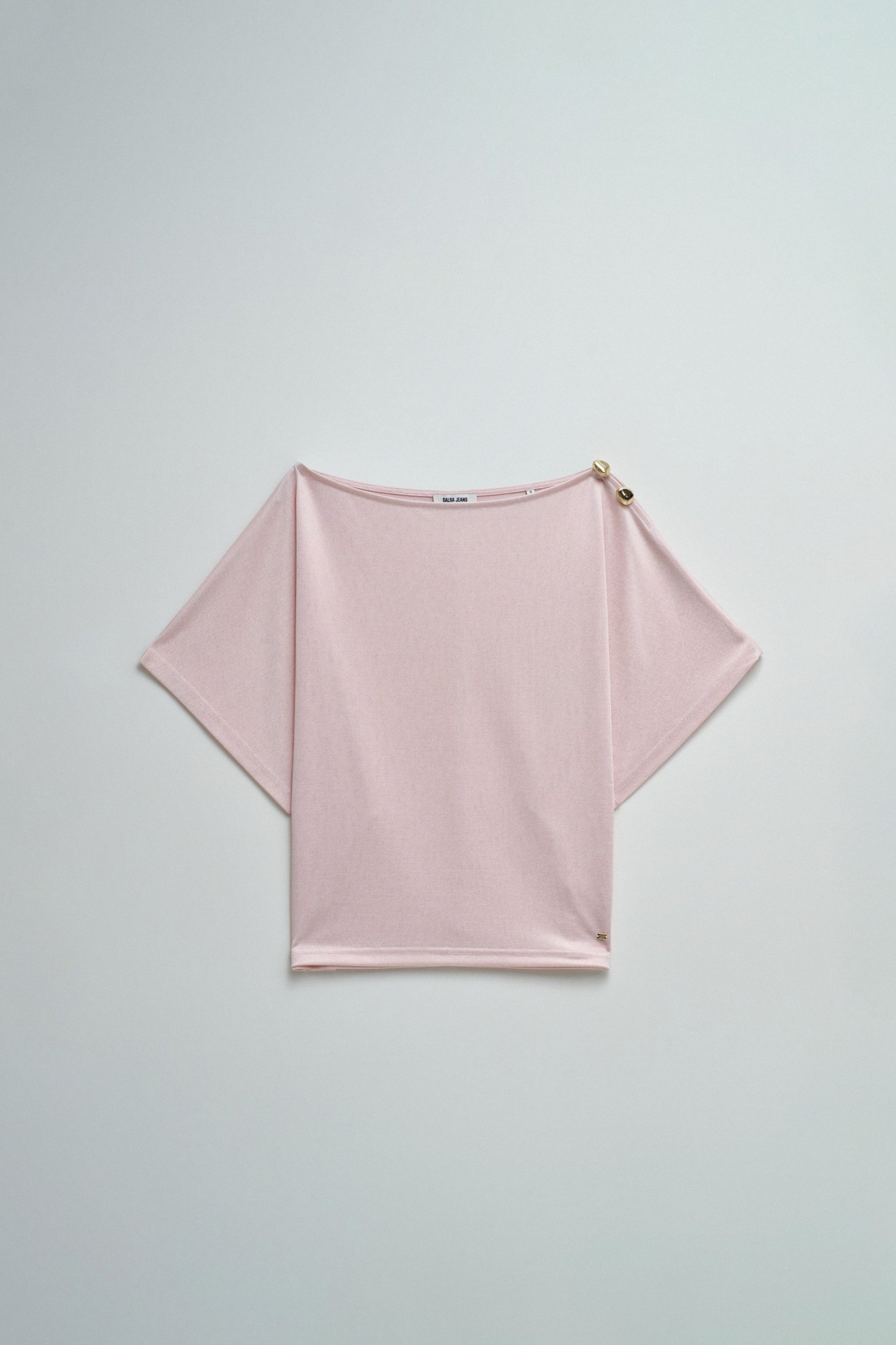 T-SHIRT ASYMMETRISCHE MET GLANS