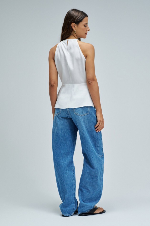 TOP IN LIGHTDENIM WITH FRONT OPENING