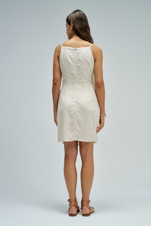 SHORT DRESS WITH LINEN
