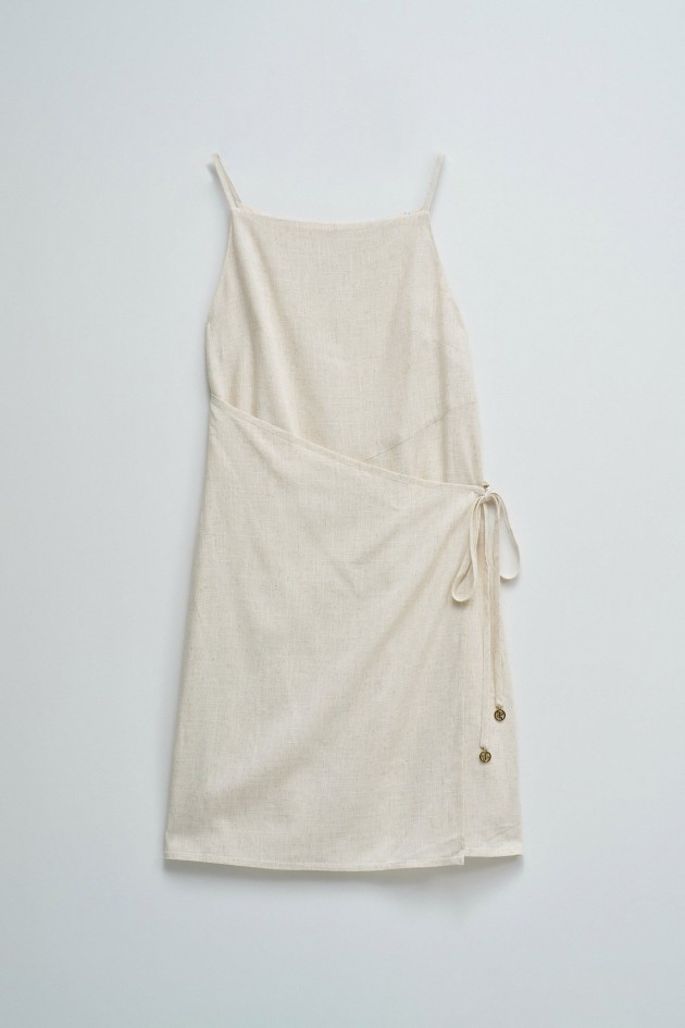 SHORT DRESS WITH LINEN