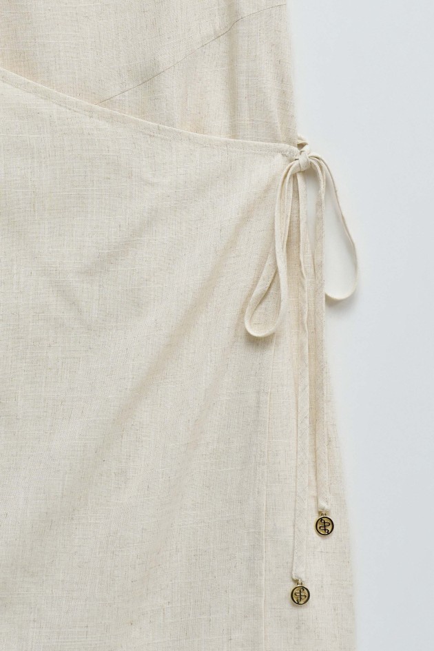 SHORT DRESS WITH LINEN