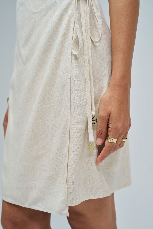 SHORT DRESS WITH LINEN