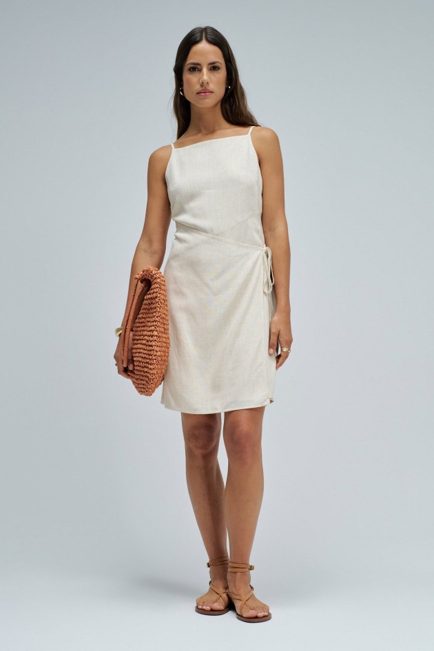 SHORT DRESS WITH LINEN