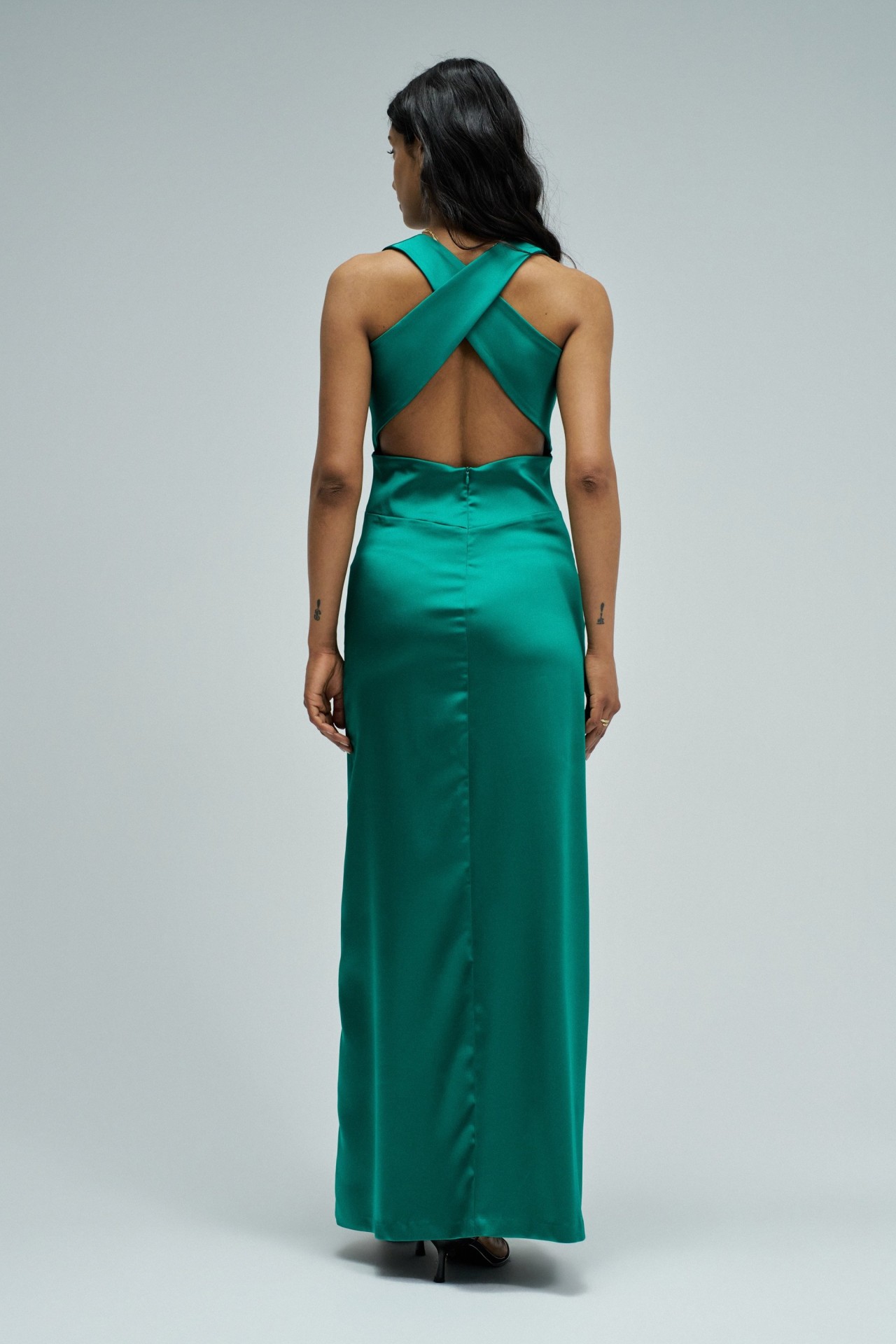 SATIN LONG DRESS