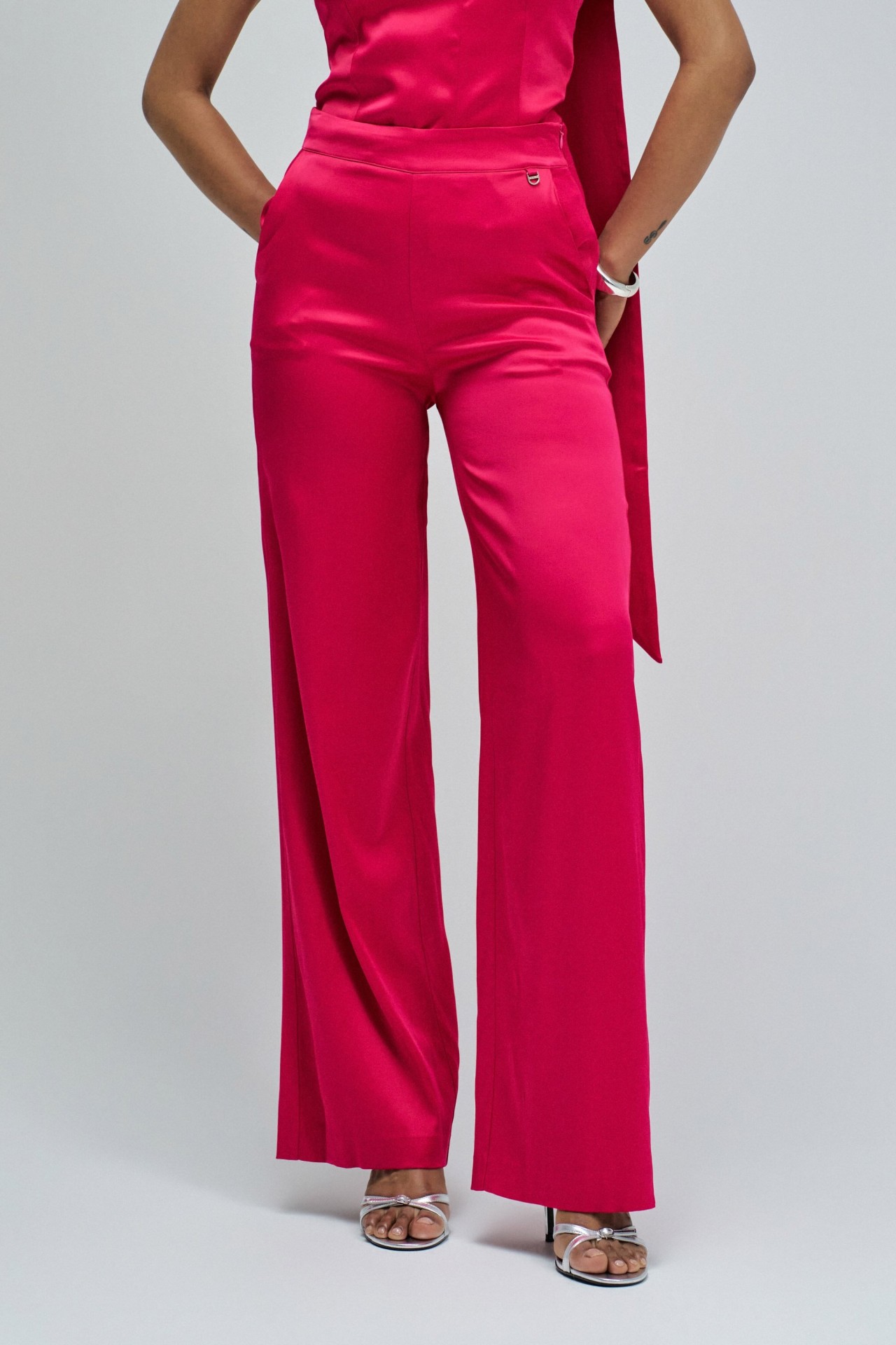 SATIN TROUSERS WITH WIDE LEG