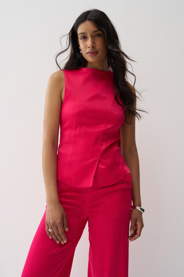 PANTALONES SATENADOS CON PIERNA WIDE