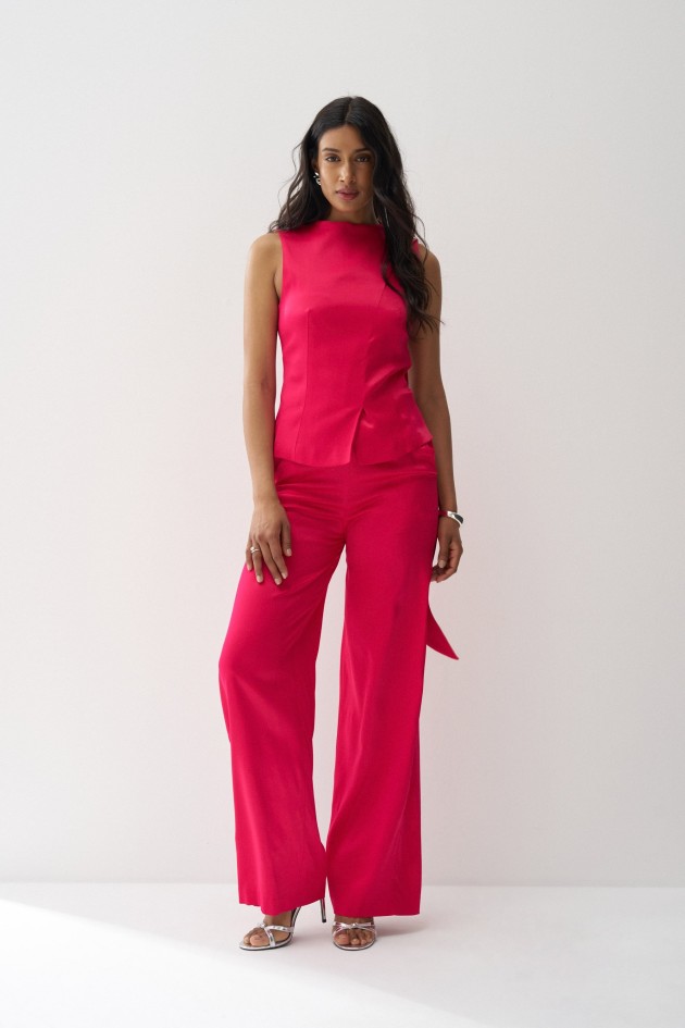 PANTALONES SATENADOS CON PIERNA WIDE