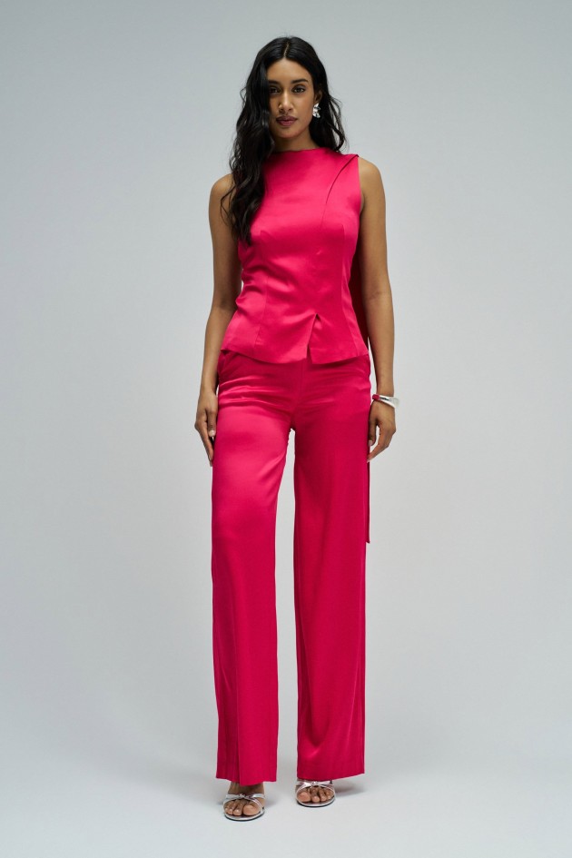 PANTALONES SATENADOS CON PIERNA WIDE