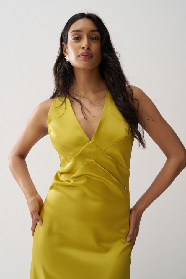 SATIN LONG DRESS