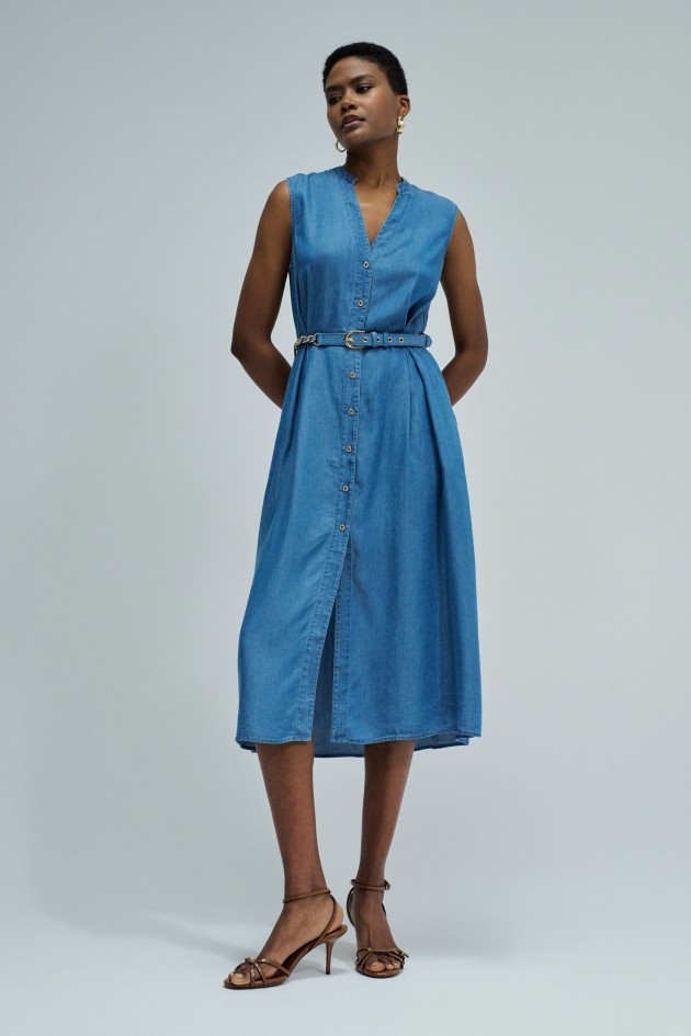 MIDI JURK IN LIGHTDENIM