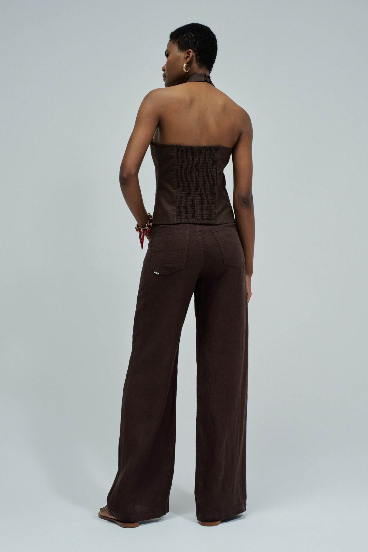 PANTALONS EN LIN AVEC JAMBE WIDE