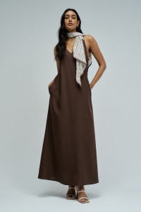 DRESS IN LIGHTDENIM WITH LINEN