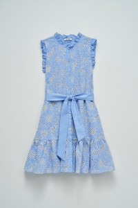 SHIRT DRESS WITH ENGLISH EMBROIDERY