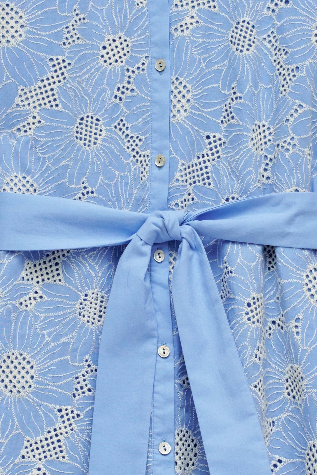 SHIRT DRESS WITH ENGLISH EMBROIDERY