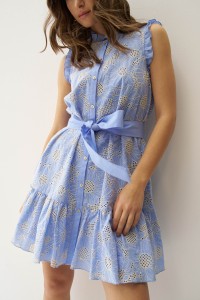 SHIRT DRESS WITH ENGLISH EMBROIDERY