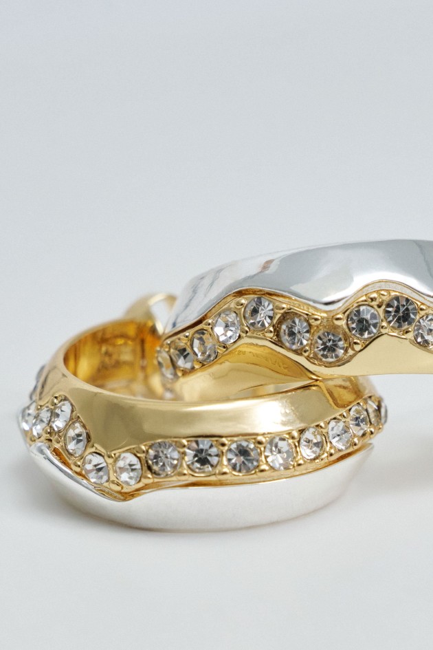 BOUCLES DOREILLES CR�OLES AVEC PIERRES BRILLANTES