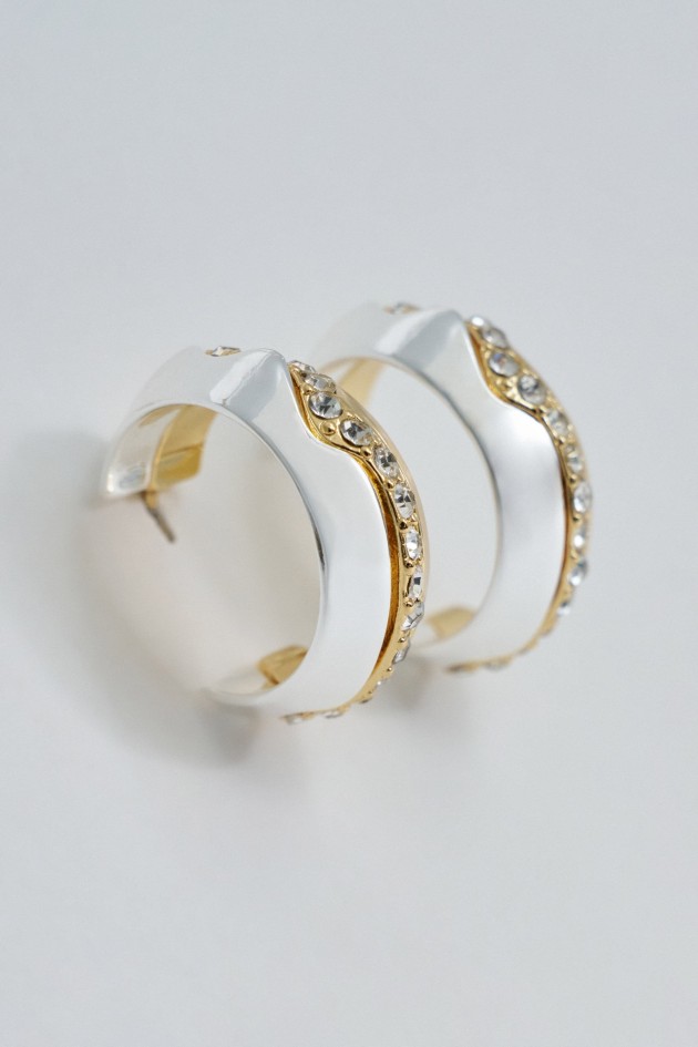 BOUCLES DOREILLES CR�OLES AVEC PIERRES BRILLANTES