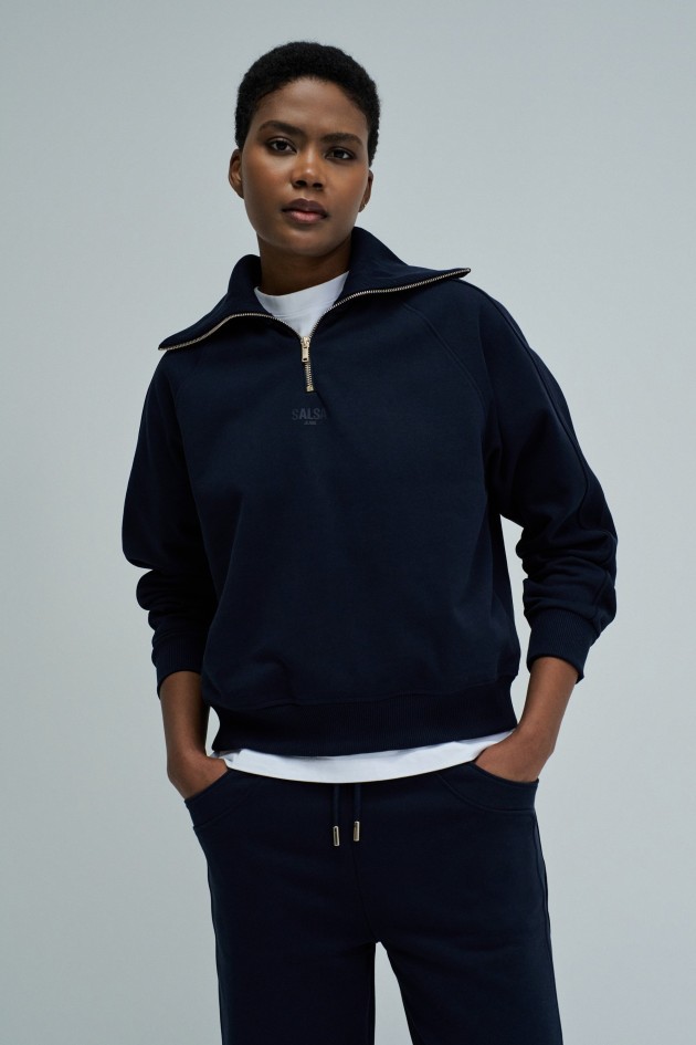 SWEATSHIRT WITH HALF ZIP