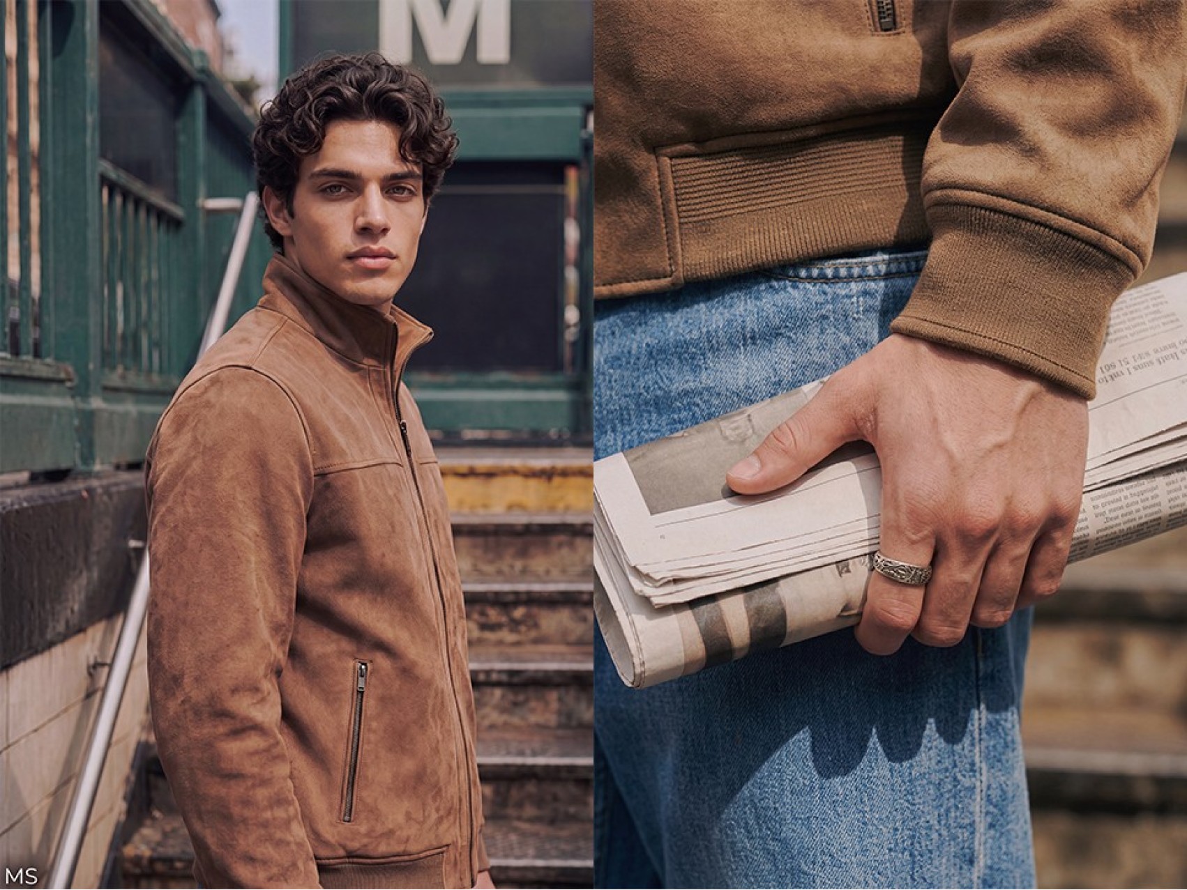 BOMBER JACKET SUEDE EFFECT