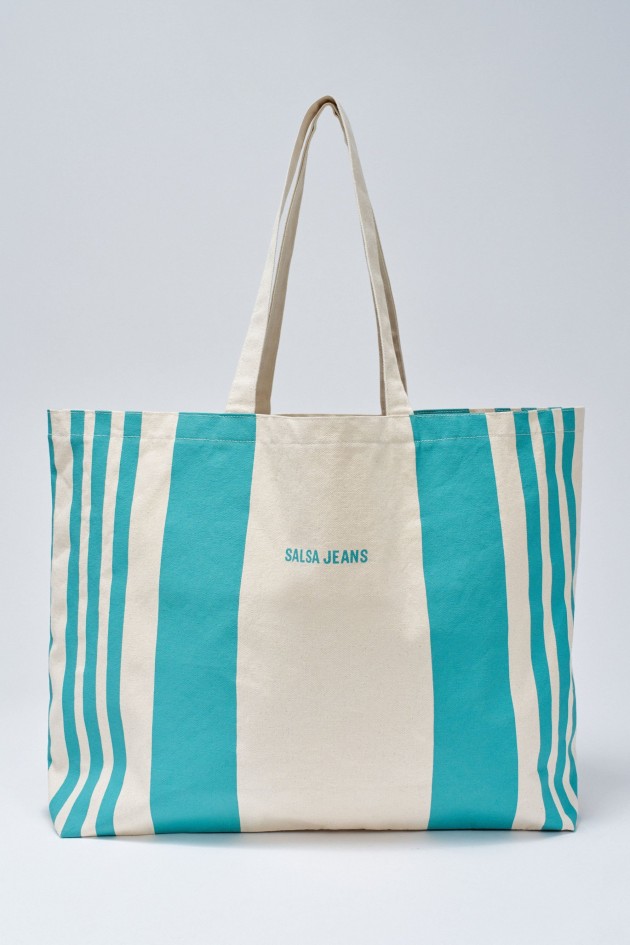BOLSO DE PLAYA A RAYAS